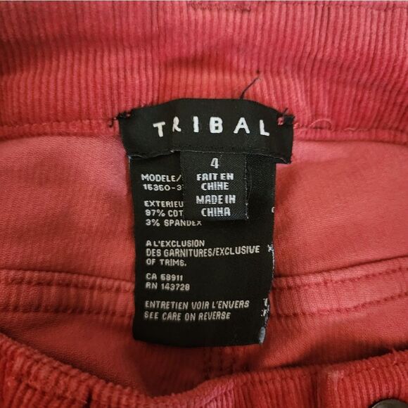 Tribal Bootcut Corduroy Pants, Sz. 4 - Picture 5 of 5